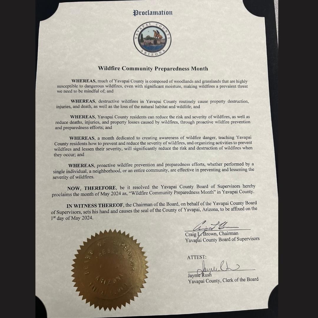 2024 Yavapai County Wildfire Awareness Proclamation 